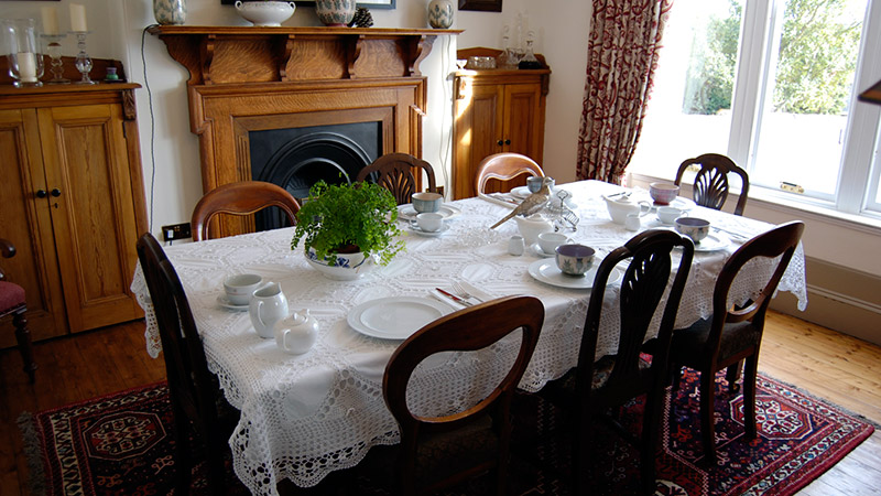 Dining room inside the B&B